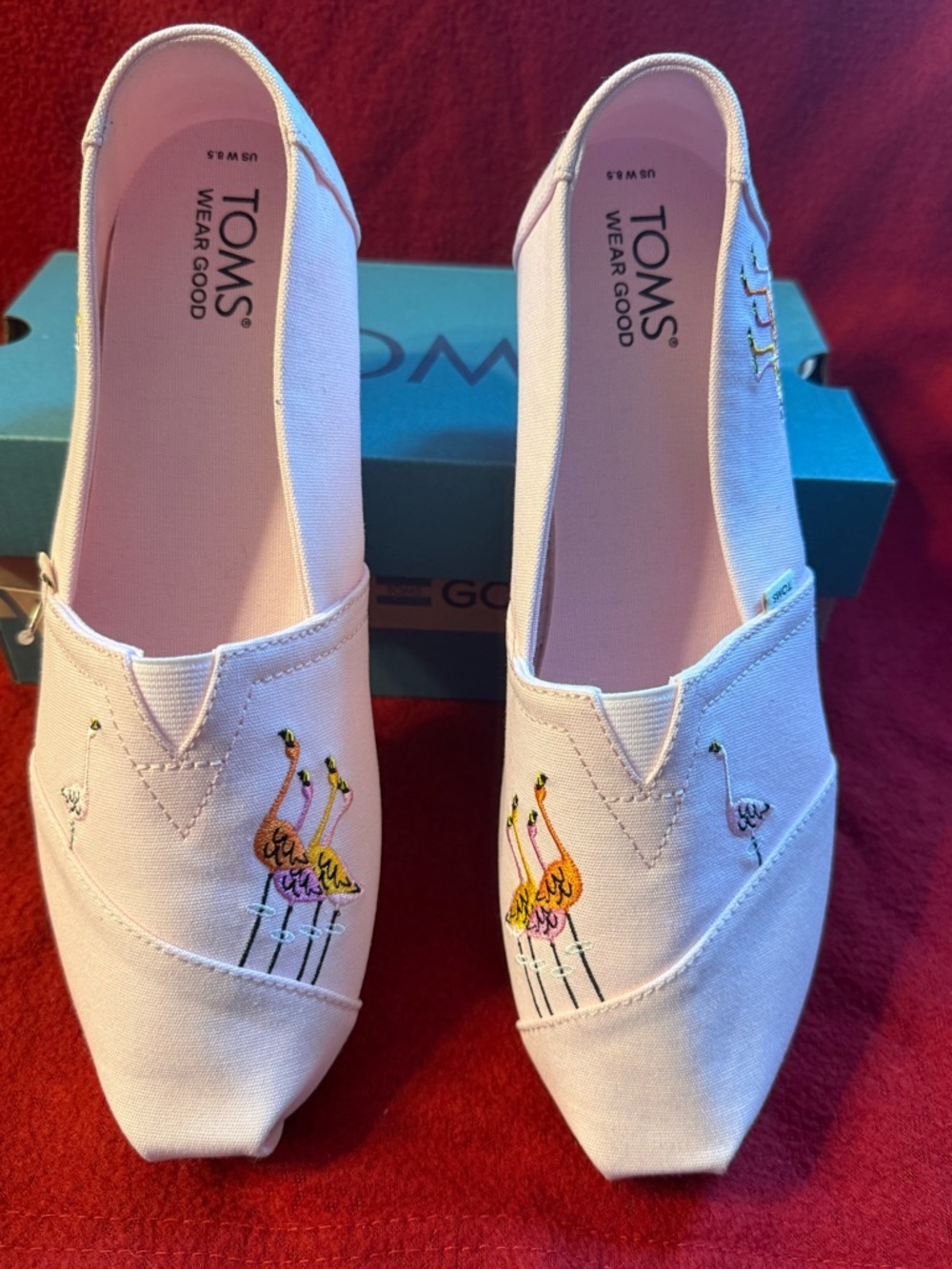 TOMS Women's Pink Canvas Alpargata Slip-Ons